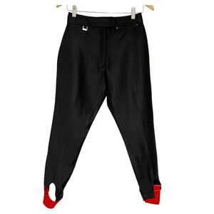 FERA Skiwear Black Pants with Red Stirrups Size 10R Vintage Outdoors